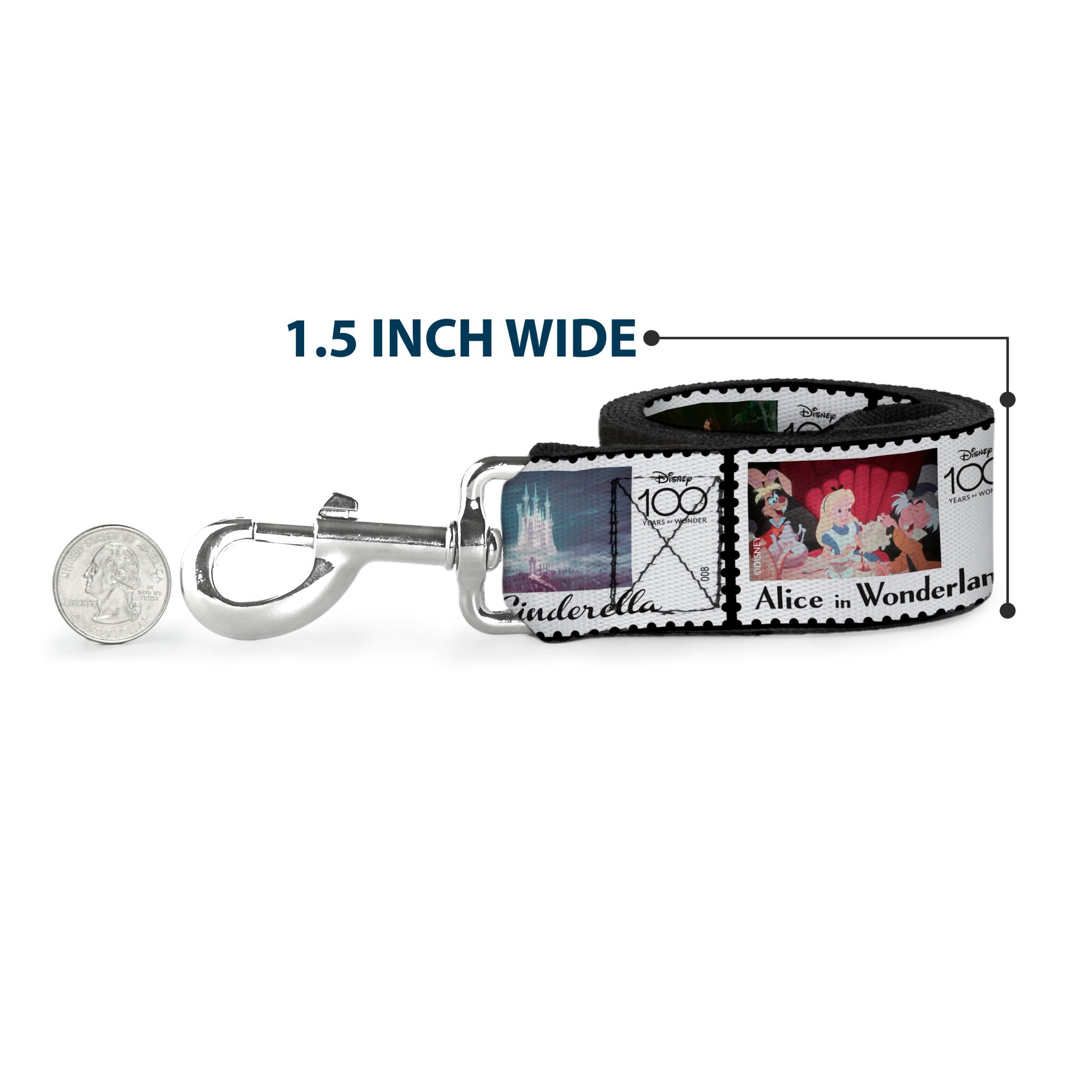 Dog Leash - Frozen Elsa Snowflake Pose with Trees and Script Blues/Purples Dog Leashes Disney