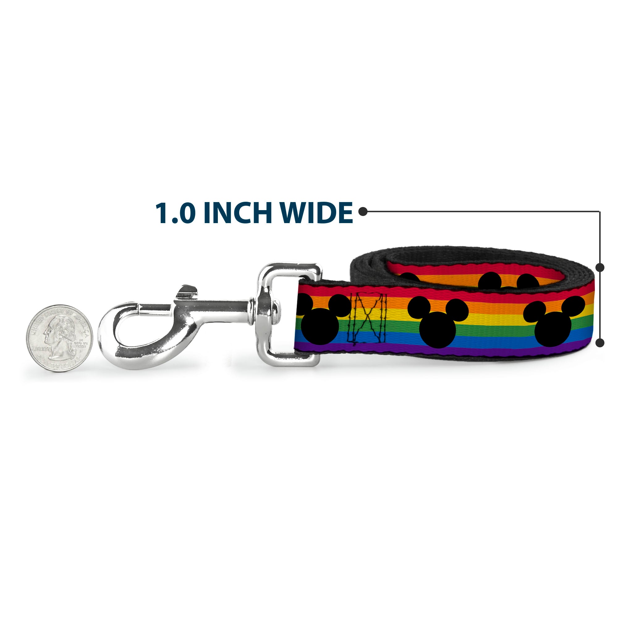 Dog Leash - Mickey Mouse Ears Icon Rainbow Pride Flag Dog Leashes Disney