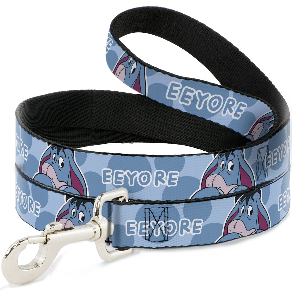 Dog Leash - Winnie the Pooh Eeyore Text and Expression Close-Up Dot Blues Dog Leashes Disney