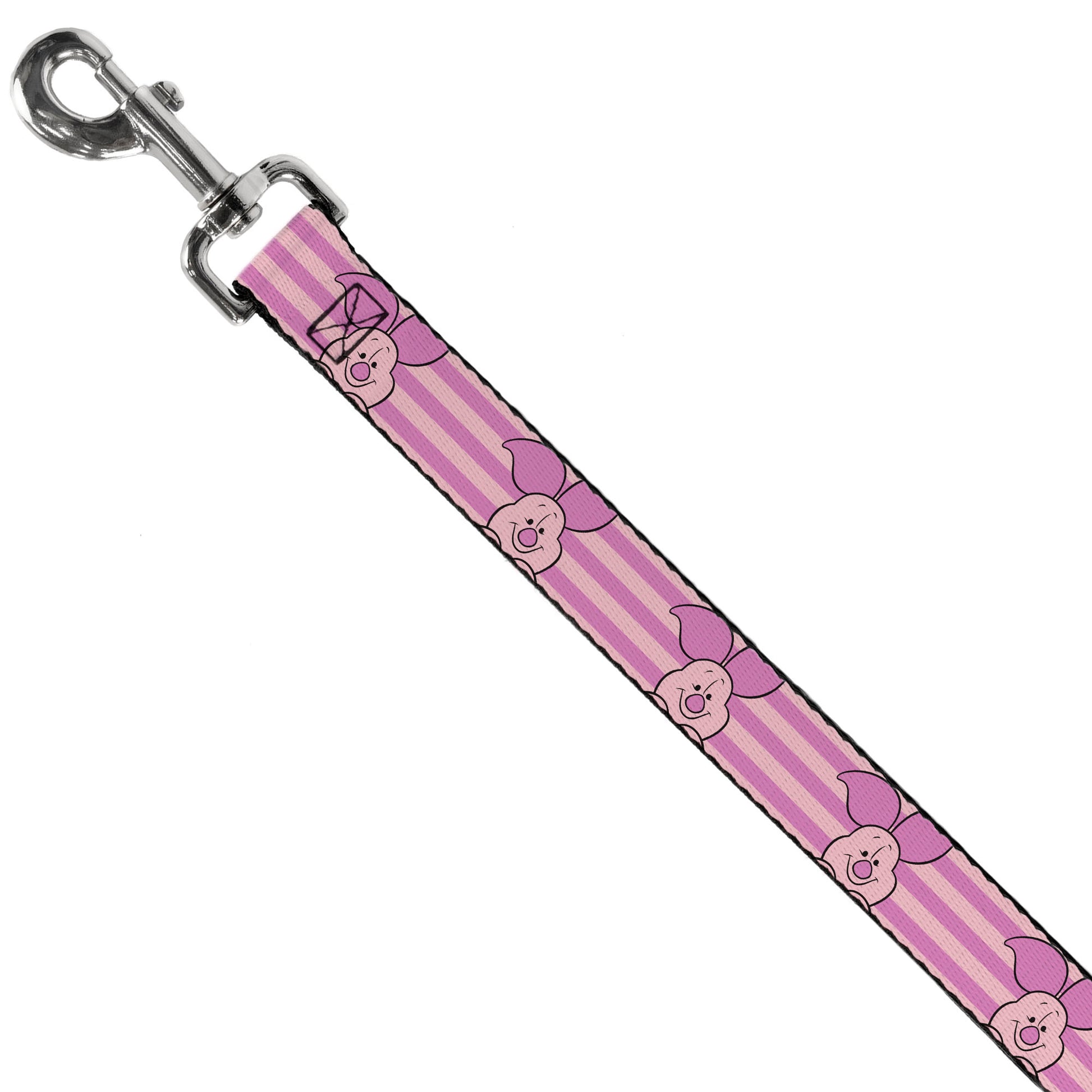 Dog Leash - Winnie the Pooh Piglet Expression Close-Up Stripe Pinks Dog Leashes Disney