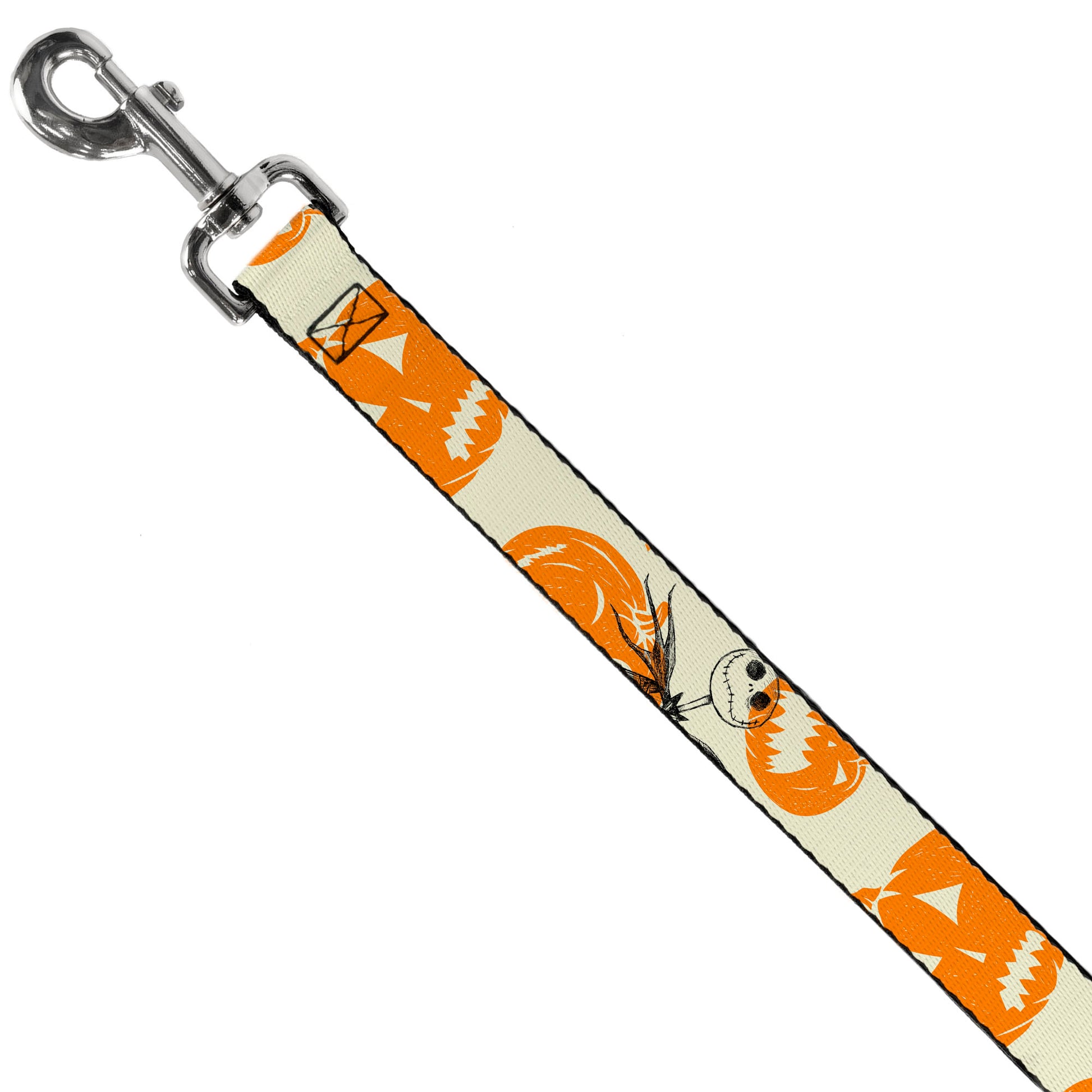 Dog Leash - The Nightmare Before Christmas Jack Pose and Pumpkins Collage Ivory/Orange/Black Dog Leashes Disney