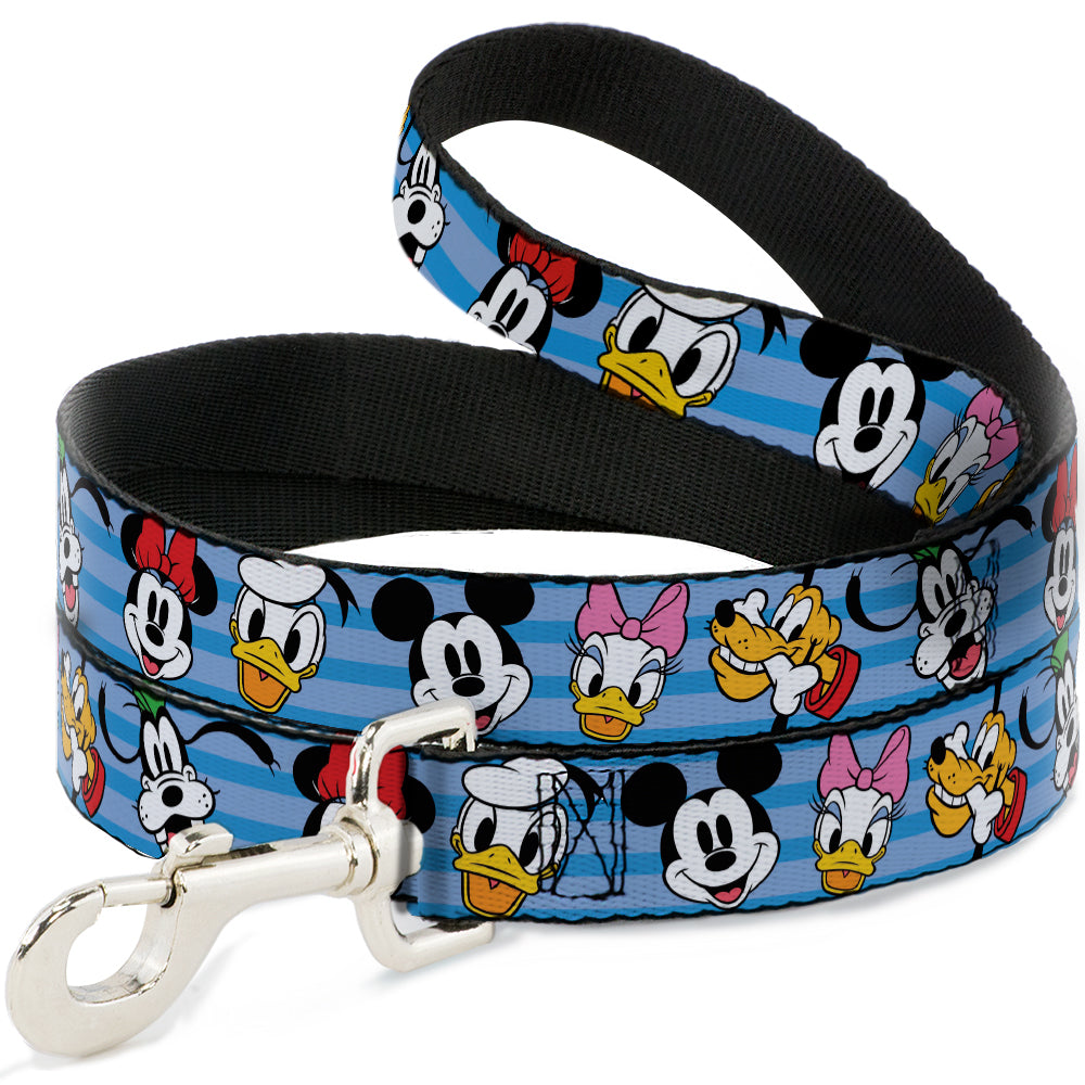 Dog Leash - Disney The Sensational Six Smiling Faces Stripe Blues Dog Leashes Disney
