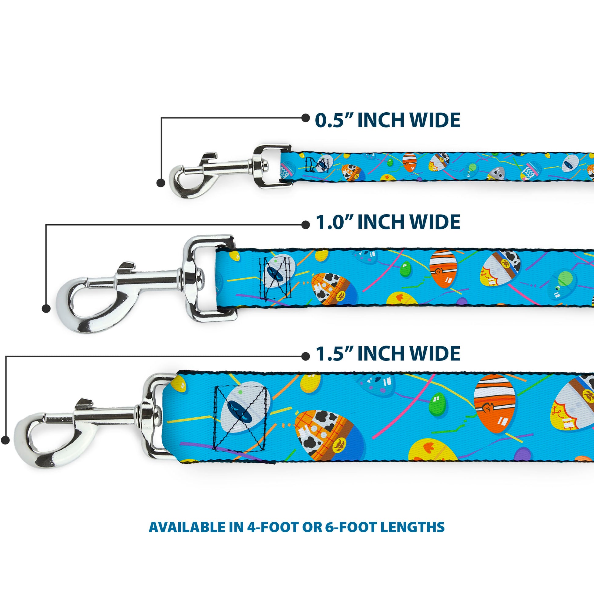 Dog Leash - Pixar Holiday Collection Easter Egg Characters Scattered Blue Dog Leashes Disney