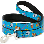 Dog Leash - Pixar Holiday Collection Easter Egg Characters Scattered Blue Dog Leashes Disney