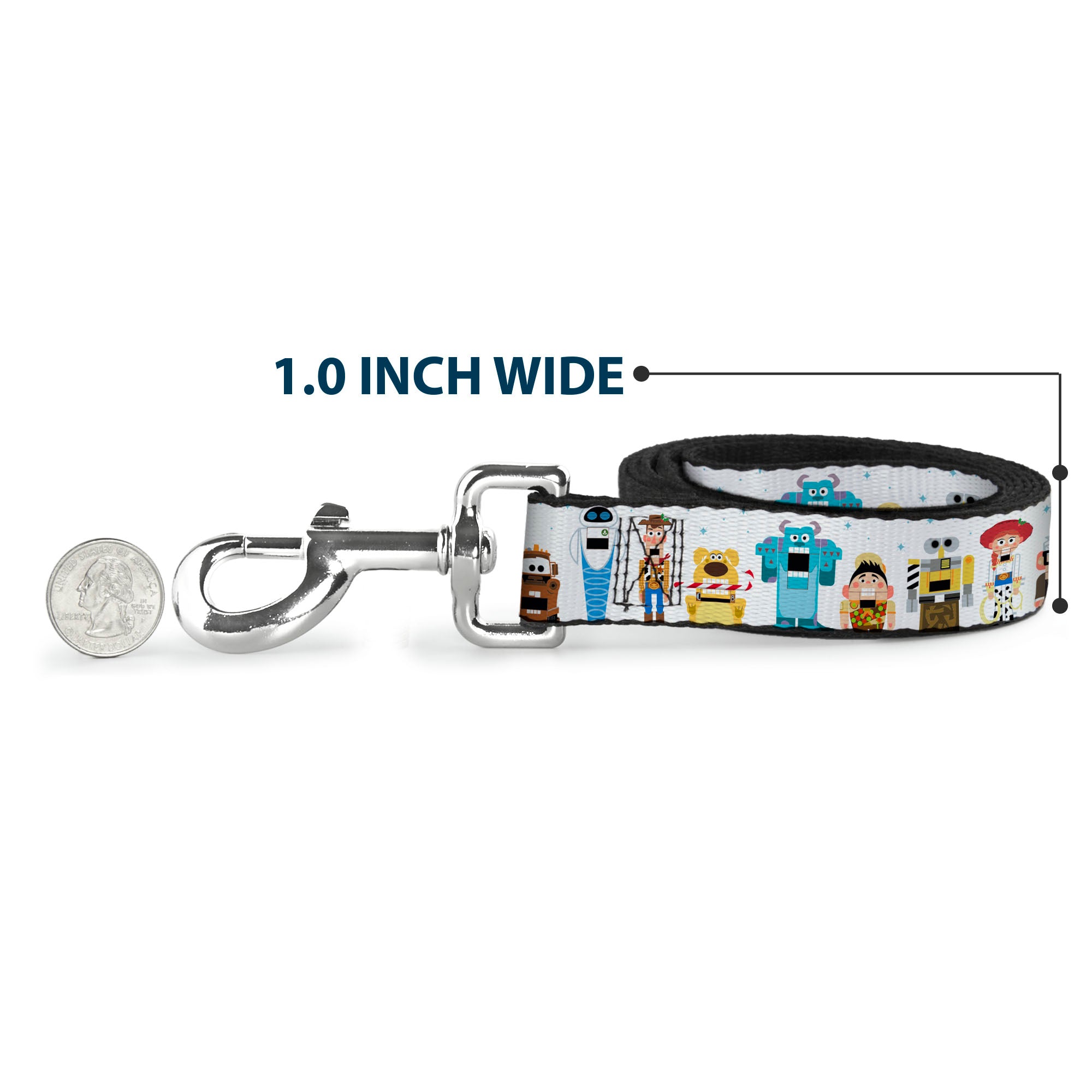 Dog Leash - Pixar Holiday Collection Nutcracker Characters Lineup/Stars White/Blues Dog Leashes Disney