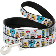 Dog Leash - Pixar Holiday Collection Nutcracker Characters Lineup/Stars White/Blues Dog Leashes Disney