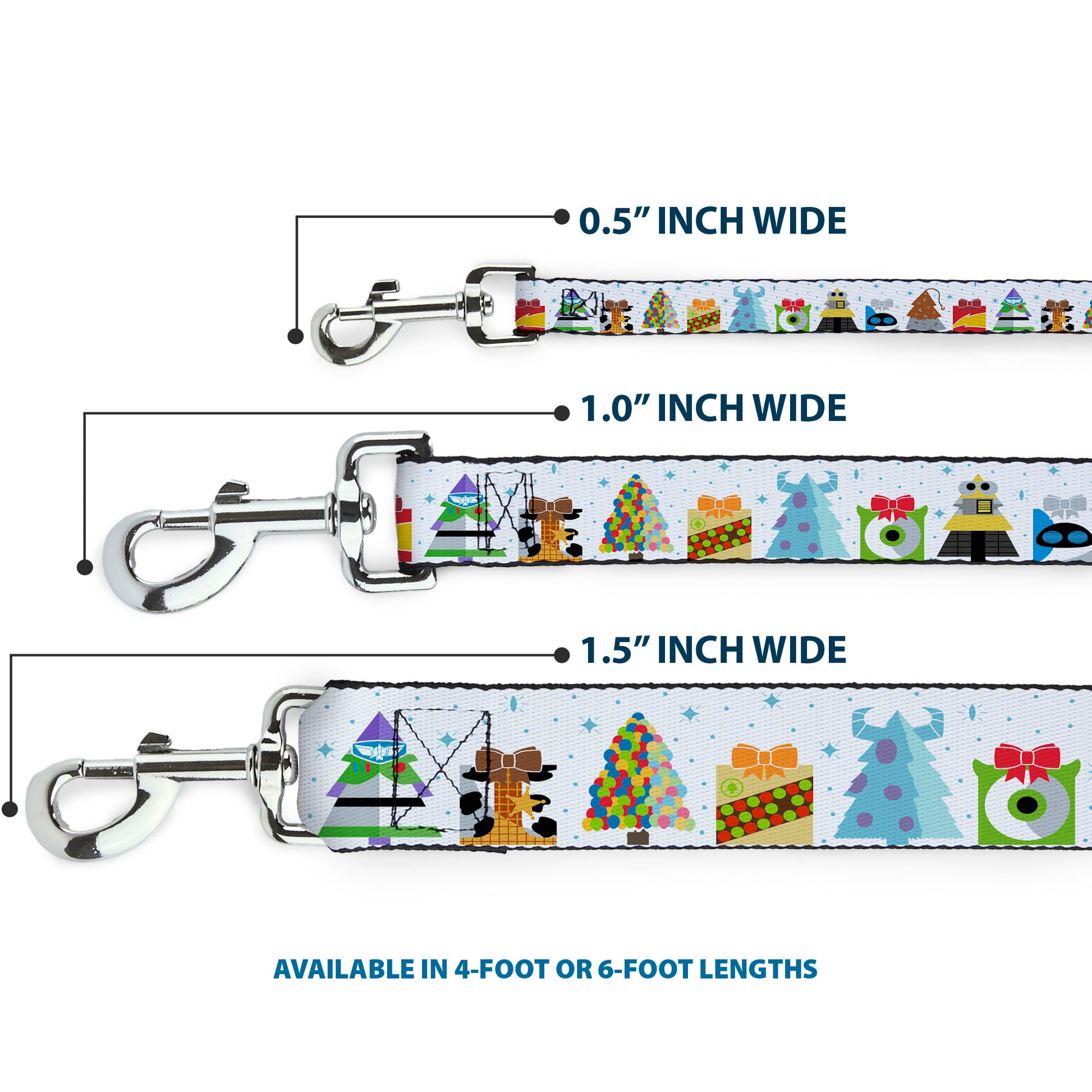 Dog Leash - Pixar Holiday Collection Character Gifts Lineup/Stars White/Blues Dog Leashes Disney