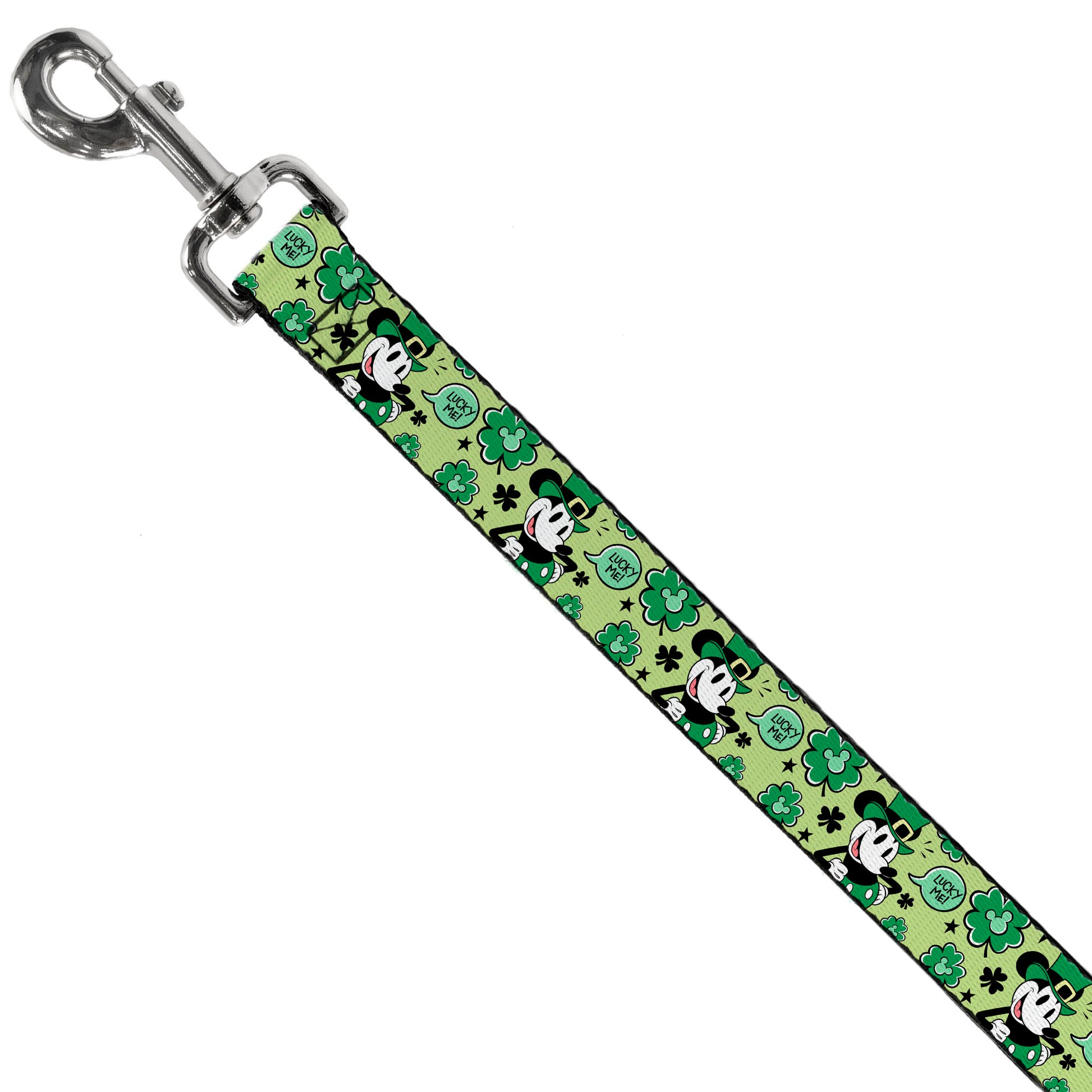 Dog Leash - Mickey Mouse St. Patrick's Day LUCKY ME Leprechaun Pose and Shamrocks Greens Dog Leashes Disney