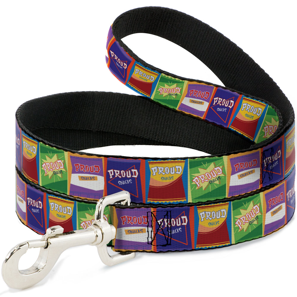 Dog Leash - The Proud Family PROUD SNACKS Logo Blocks Multi Color Dog Leashes Disney