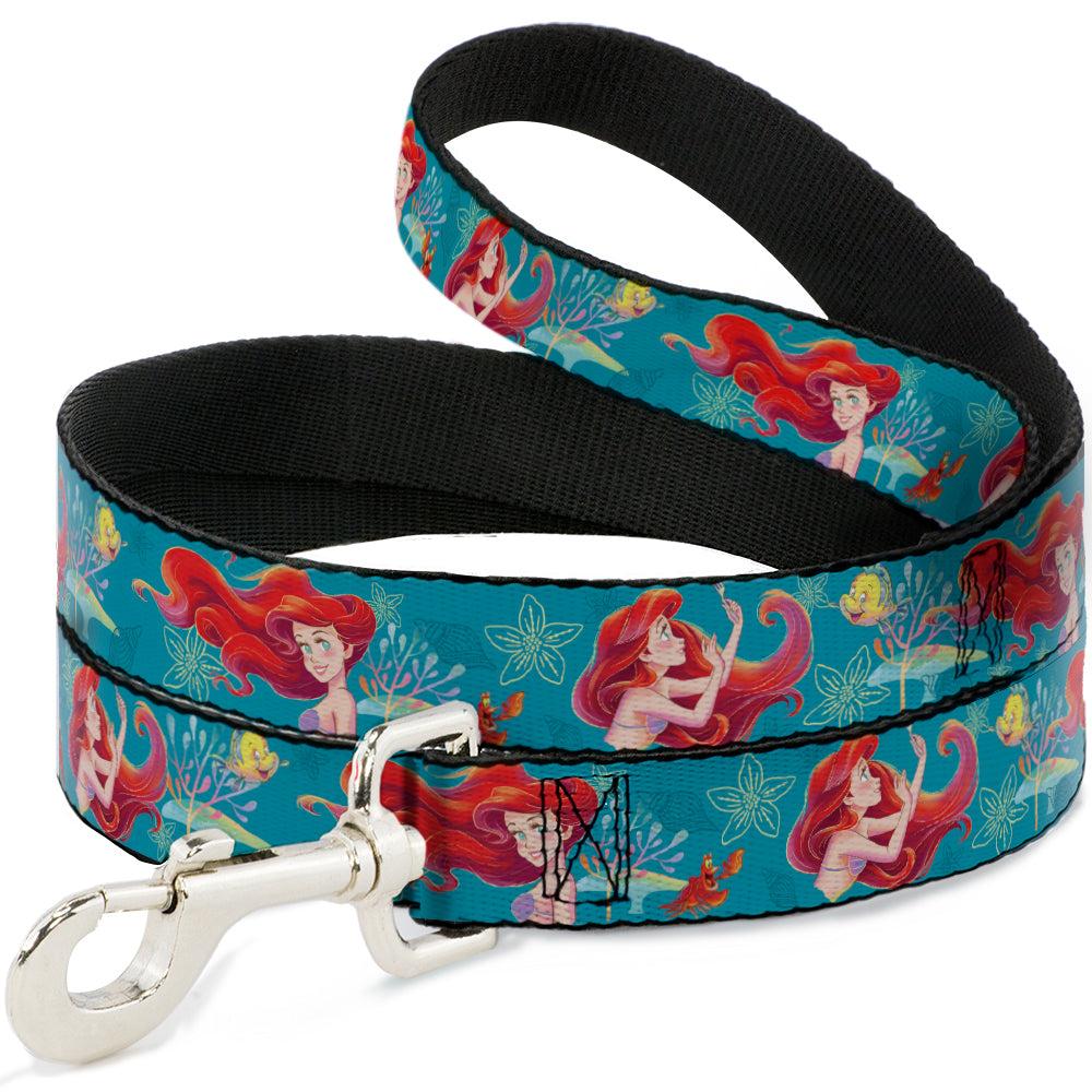 Dog Leash - The Little Mermaid Flounder and Sebastian Under the Sea Greens Dog Leashes Disney