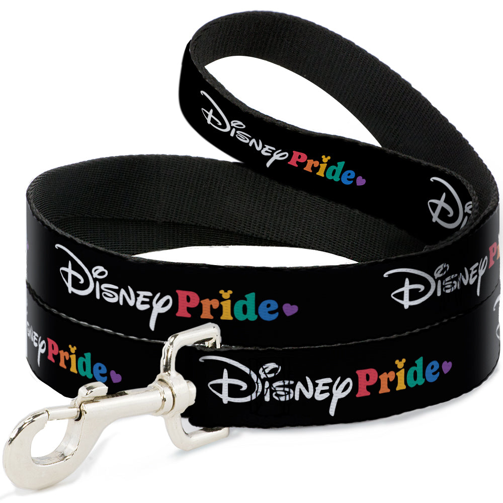 Dog Leash - DISNEY PRIDE Signature Logo Black/White/Rainbow Dog Leashes Disney