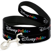 Dog Leash - DISNEY PRIDE Signature Logo Black/White/Rainbow Dog Leashes Disney
