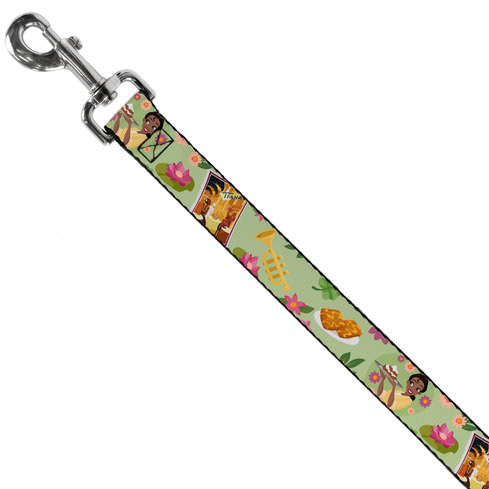 Dog Leash - The Princess and the Frog Tiana's Place Collage Greens/Pinks Dog Leashes Disney