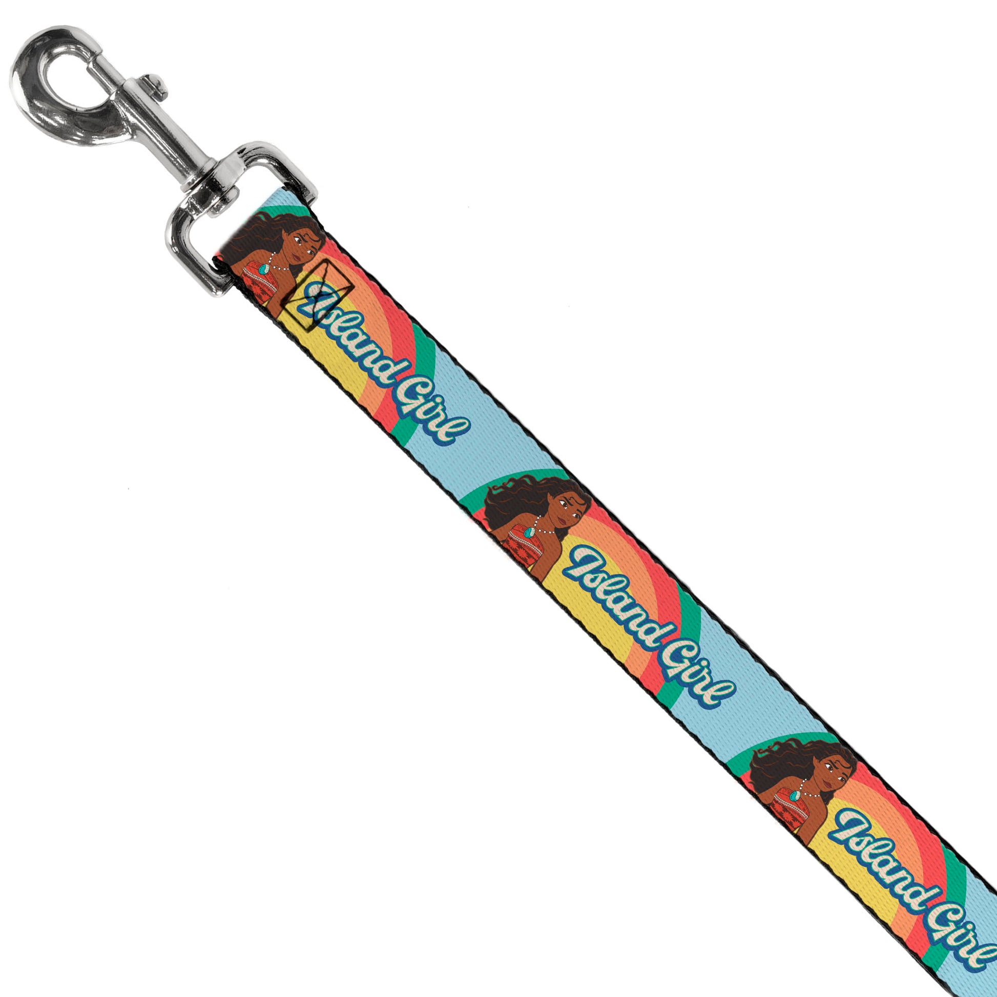 Dog Leash - Moana ISLAND GIRL Rainbow Pose Blue/Multi Color Dog Leashes Disney