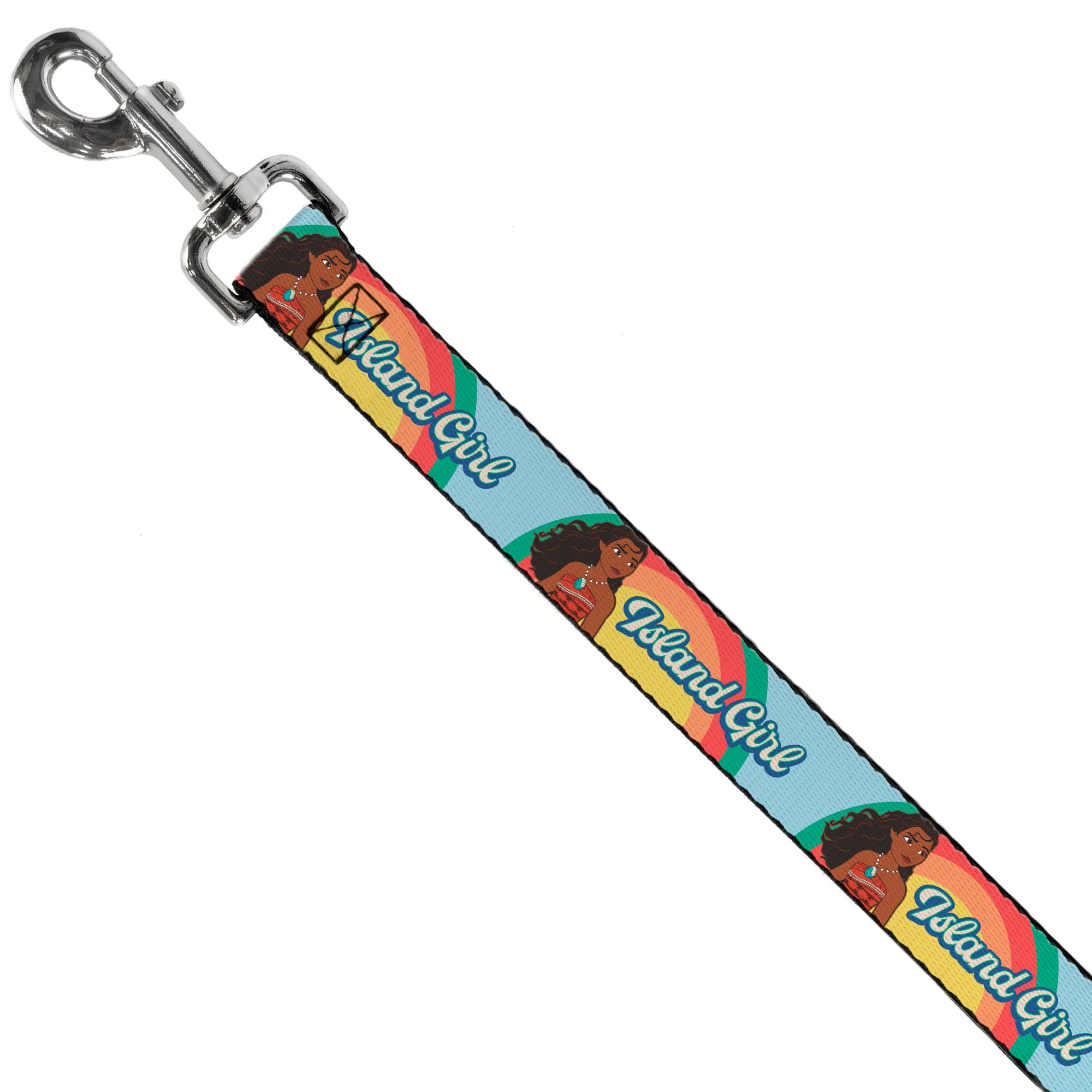 Dog Leash - Moana ISLAND GIRL Rainbow Pose Blue/Multi Color Dog Leashes Disney