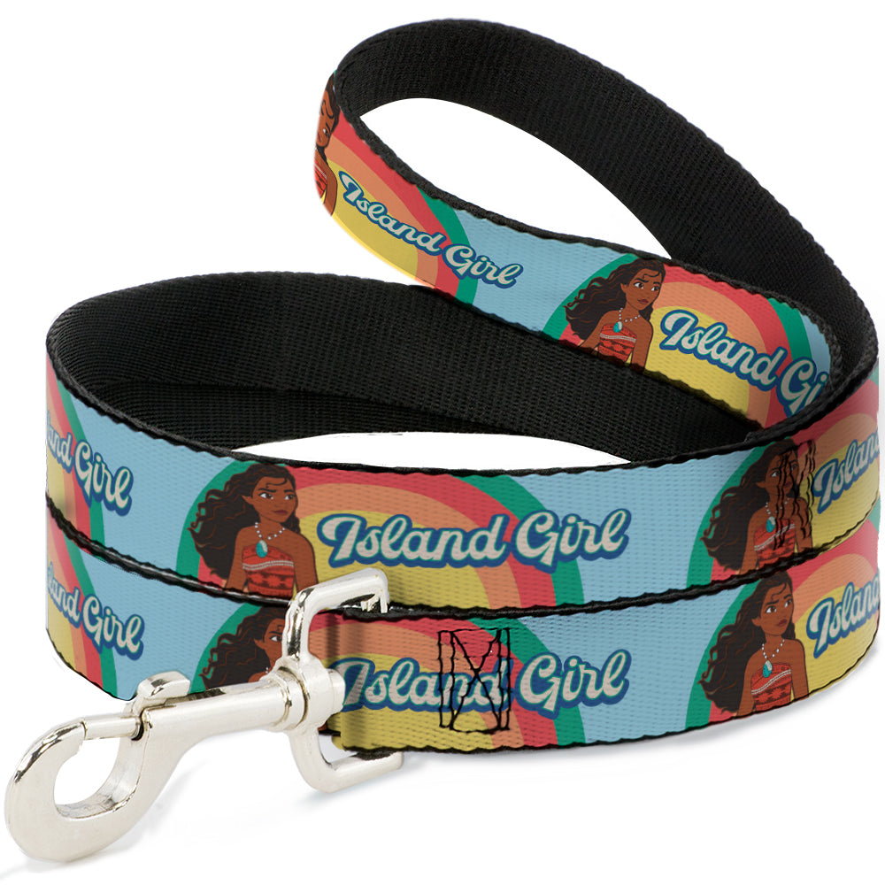 Dog Leash - Moana ISLAND GIRL Rainbow Pose Blue/Multi Color Dog Leashes Disney