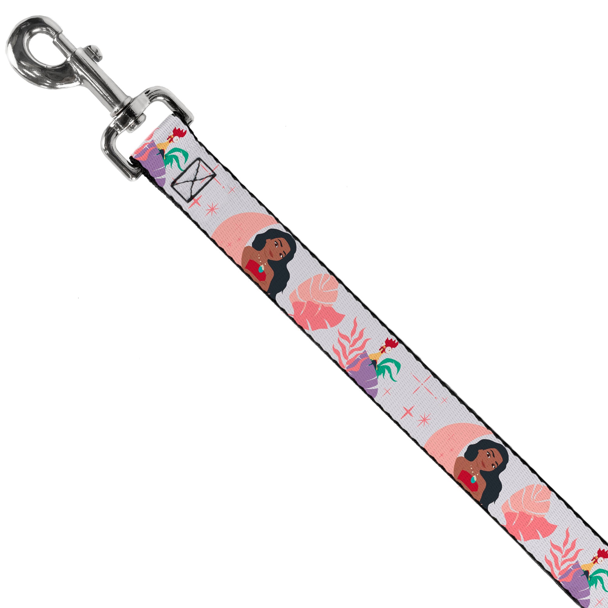 Dog Leash - Moana and Hei Hei Poses with Flowers Beige/Orange Dog Leashes Disney
