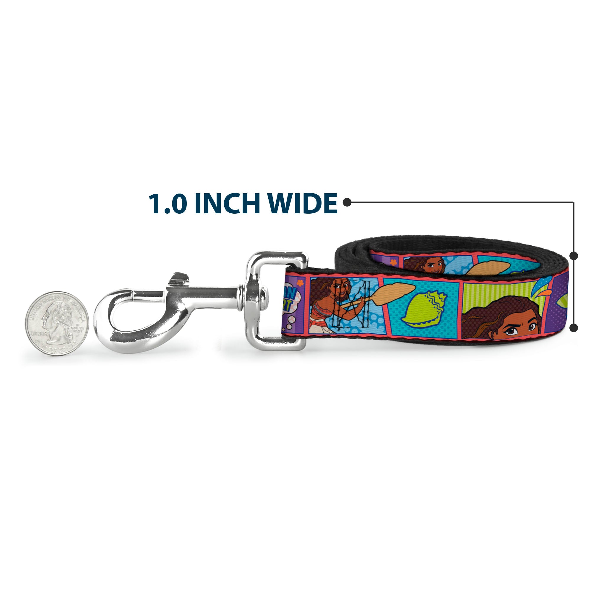 Dog Leash - Moana MAKE WAVES Scene Blocks Blues/Orange Dog Leashes Disney