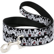 Dog Leash - Mickey Mouse Expression Blocks White/Black/Red Dog Leashes Disney
