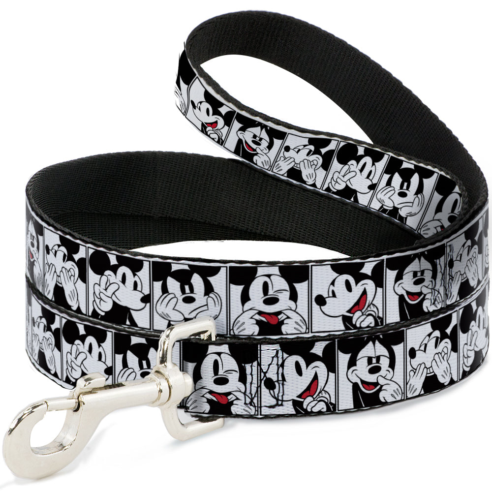 Dog Leash - Mickey Mouse Expression Blocks White/Black/Red Dog Leashes Disney