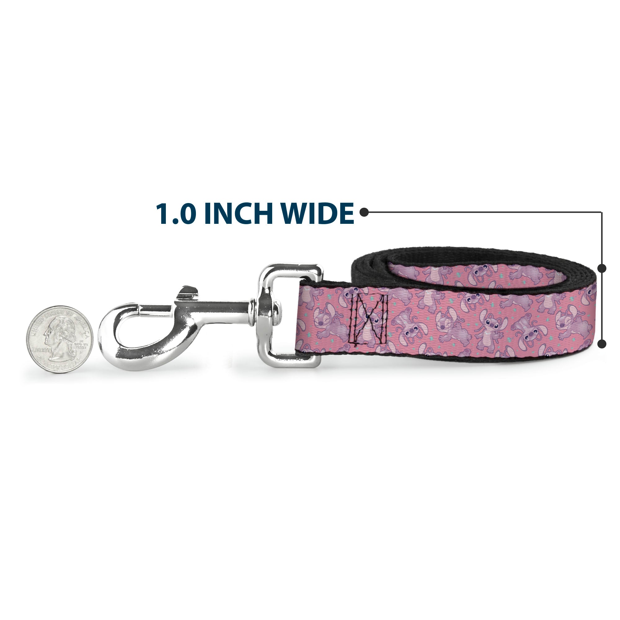 Dog Leash - Lilo & Stitch Angel Poses Scattered Pinks Dog Leashes Disney