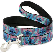 Dog Leash - Lilo & Stitch Stitch Expressions and Tropical Flowers Blues/Pinks Dog Leashes Disney