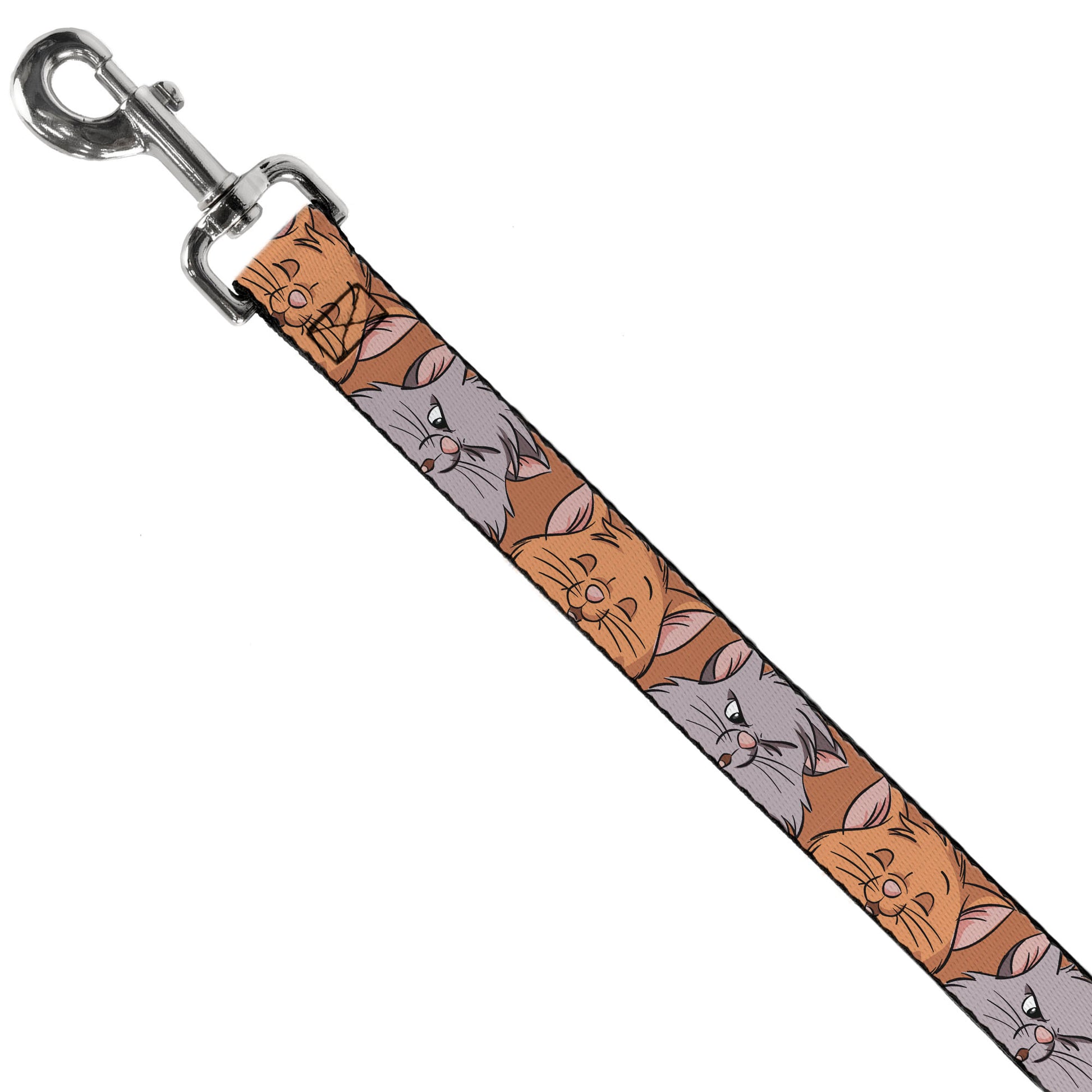 Dog Leash - Aristocats Toulouse and Berlioz Close-Up Faces Orange Dog Leashes Disney