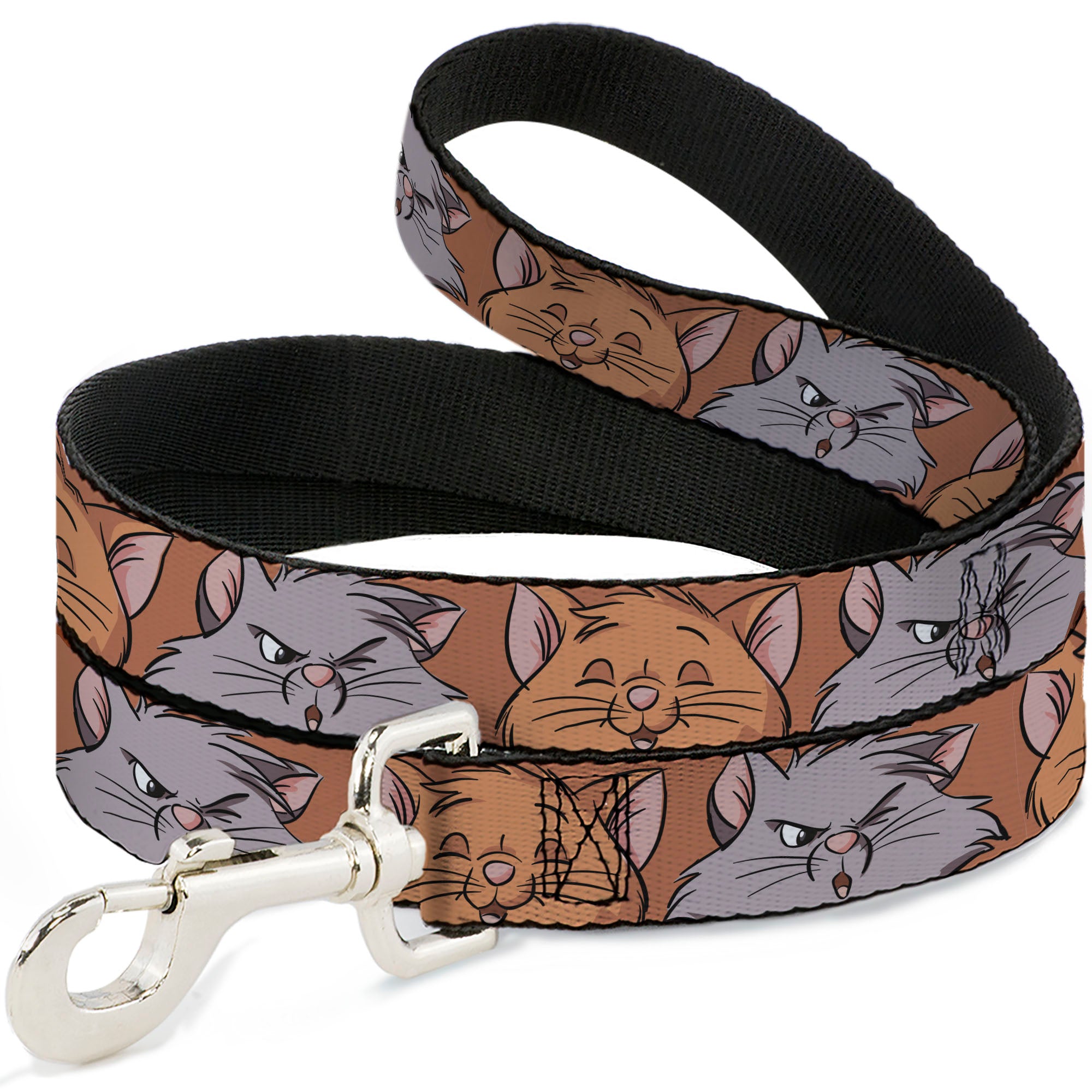 Dog Leash - Aristocats Toulouse and Berlioz Close-Up Faces Orange Dog Leashes Disney