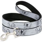 Dog Leash - One Hundred and One Dalmatians Puppies Playing White/Black Dog Leashes Disney