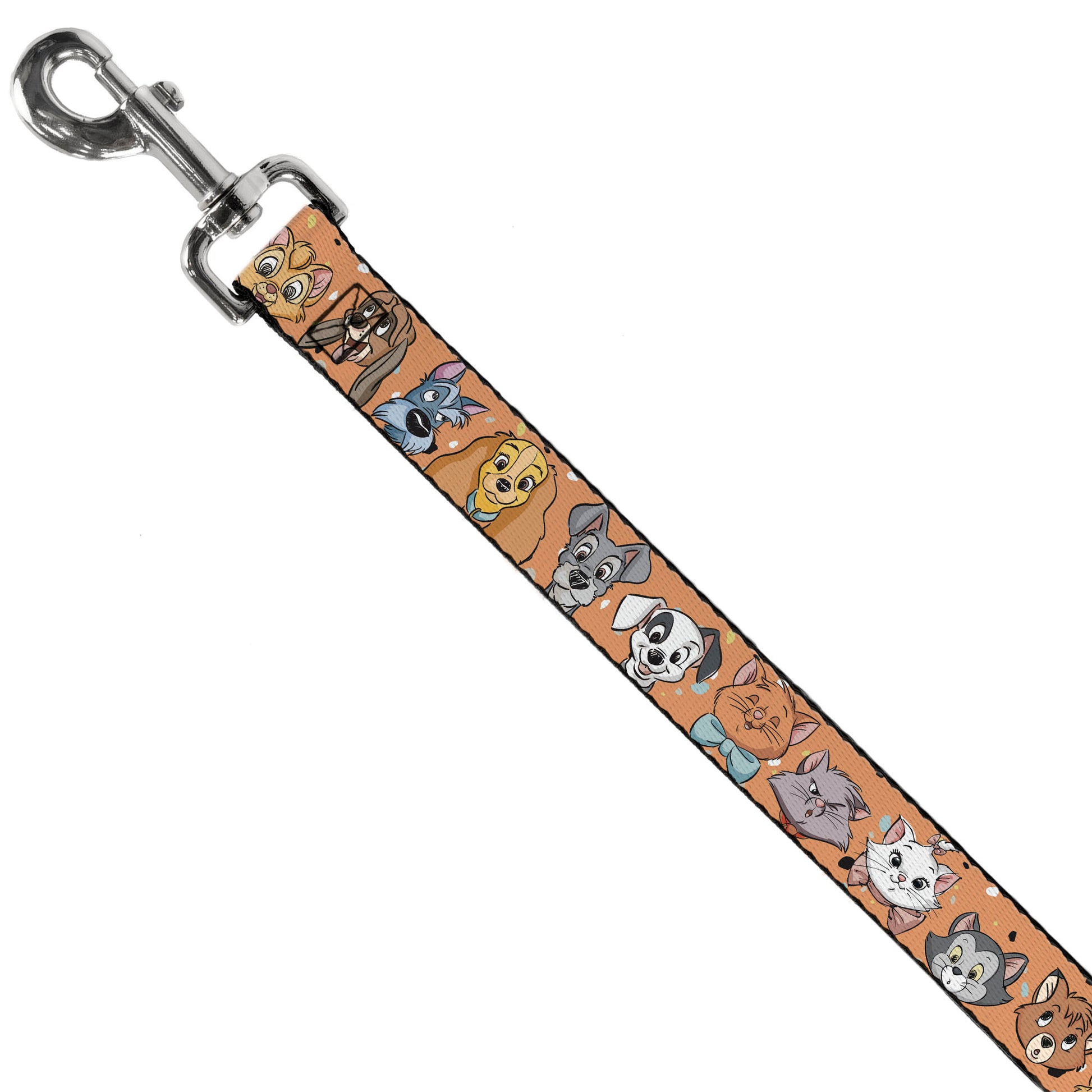 Dog Leash - Disney Cats and Dogs Faces Orange Dog Leashes Disney