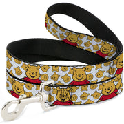Dog Leash - Winnie the Pooh Chibi Pose and Expressions Scattered White Dog Leashes Disney