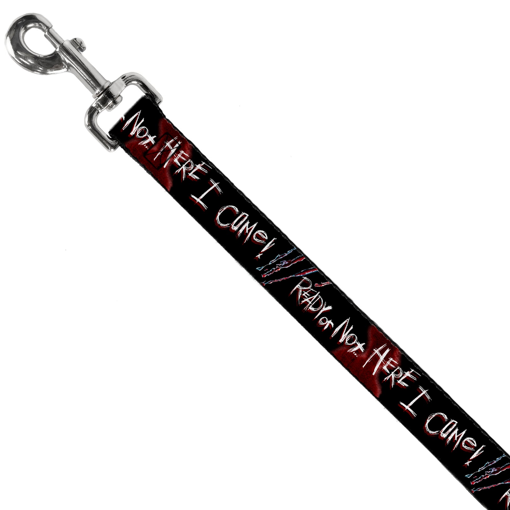 Dog Leash - A Nightmare on Elm Street READY OR NOT HERE I COME/Freddy Silhouette Black/Reds/White Dog Leashes A Nightmare on Elm Street