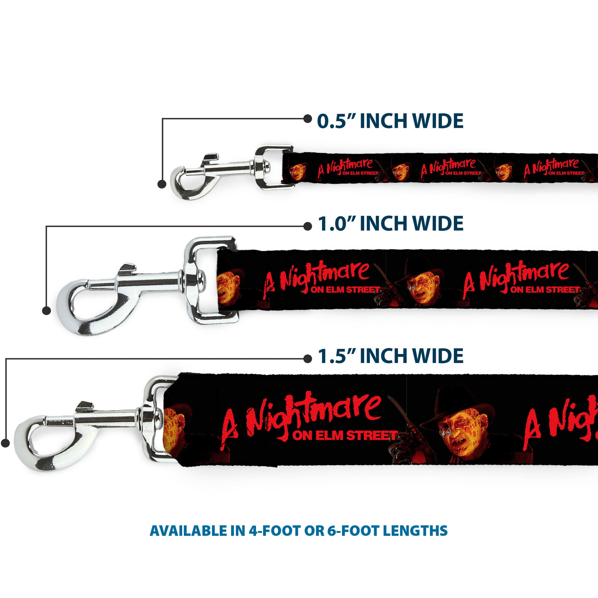 Dog Leash - A NIGHTMARE ON ELM STREET Freddy Krueger Blade Glove Pose Black/Red Dog Leashes A Nightmare on Elm Street
