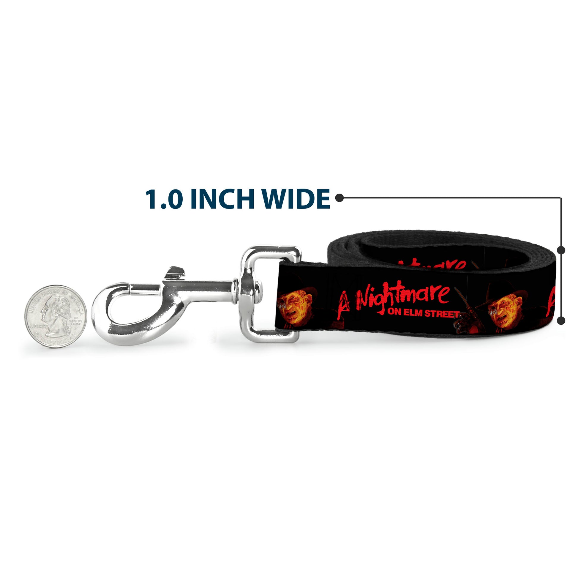 Dog Leash - A NIGHTMARE ON ELM STREET Freddy Krueger Blade Glove Pose Black/Red Dog Leashes A Nightmare on Elm Street