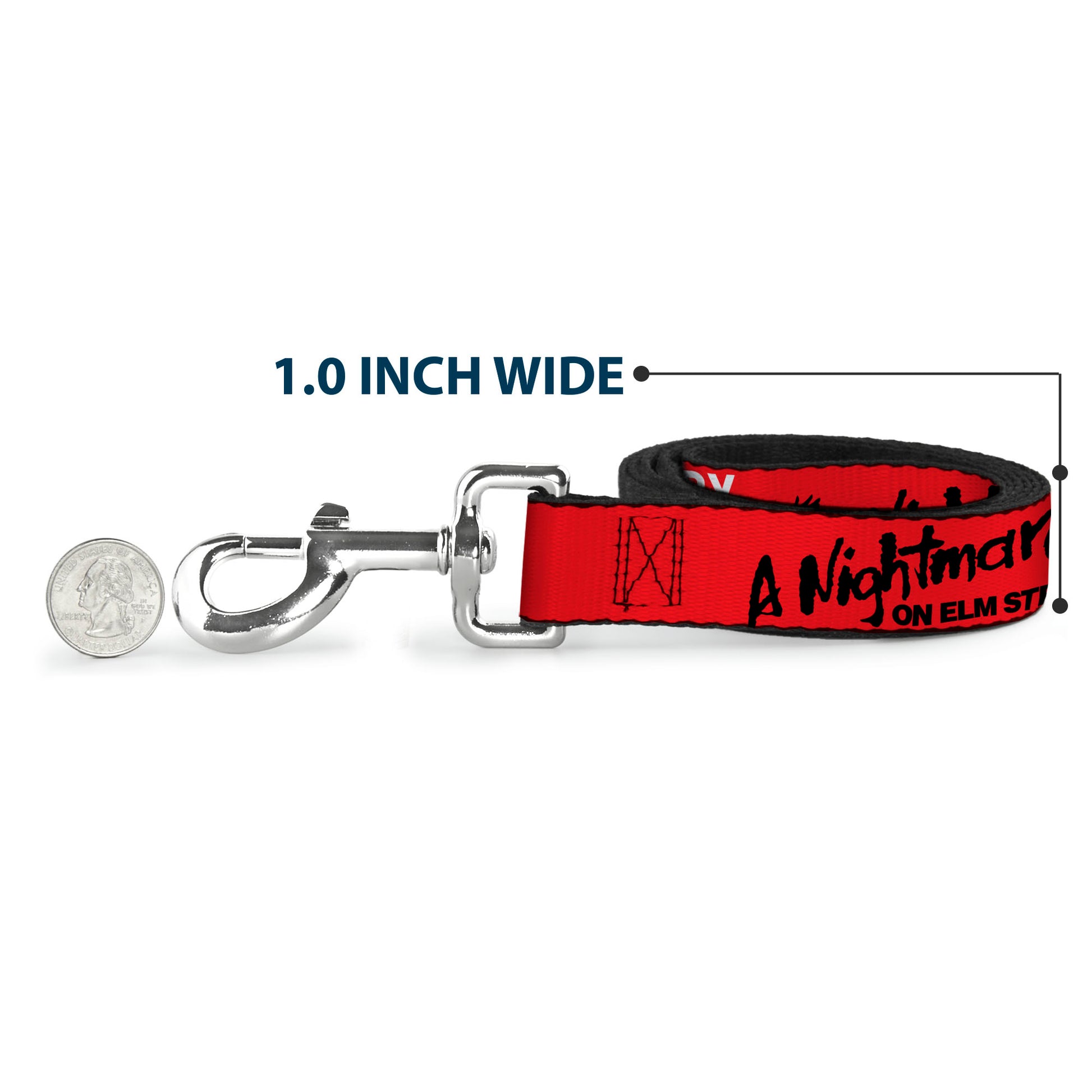Dog Leash - A NIGHTMARE ON ELM ST COME TO FREDDY Long Arms Silhouette Red/Black Dog Leashes A Nightmare on Elm Street