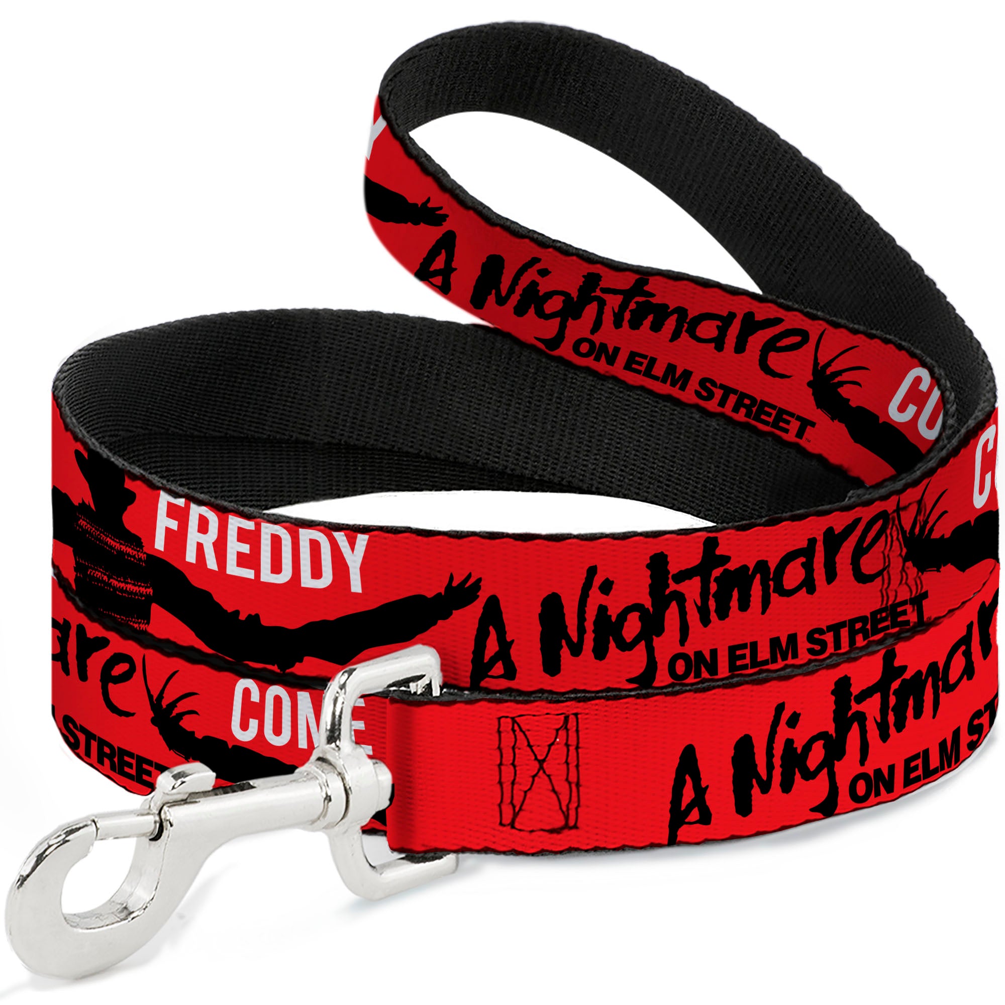 Dog Leash - A NIGHTMARE ON ELM ST COME TO FREDDY Long Arms Silhouette Red/Black Dog Leashes A Nightmare on Elm Street