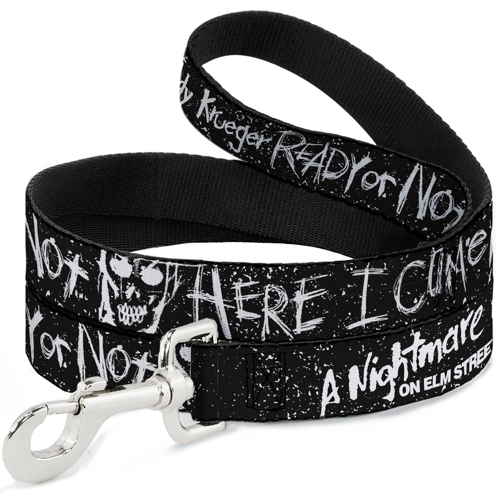 Dog Leash - A NIGHTMARE ON ELM ST READY OR NOT Freddy Scribbles Black/White Dog Leashes A Nightmare on Elm Street