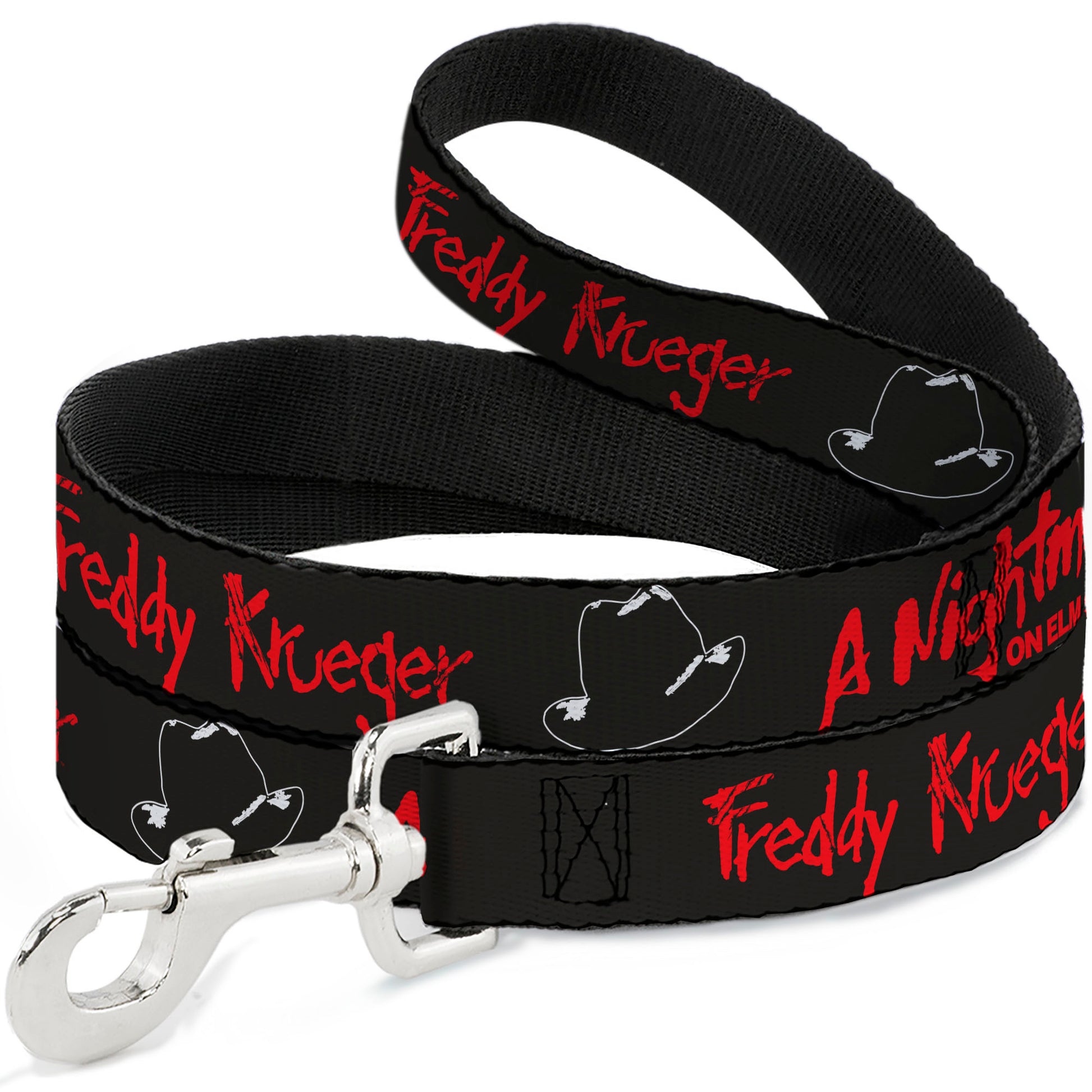 Dog Leash - A NIGHTMARE ON ELM STREET Freddy Icons and Title Logo Black/Red/White Dog Leashes A Nightmare on Elm Street