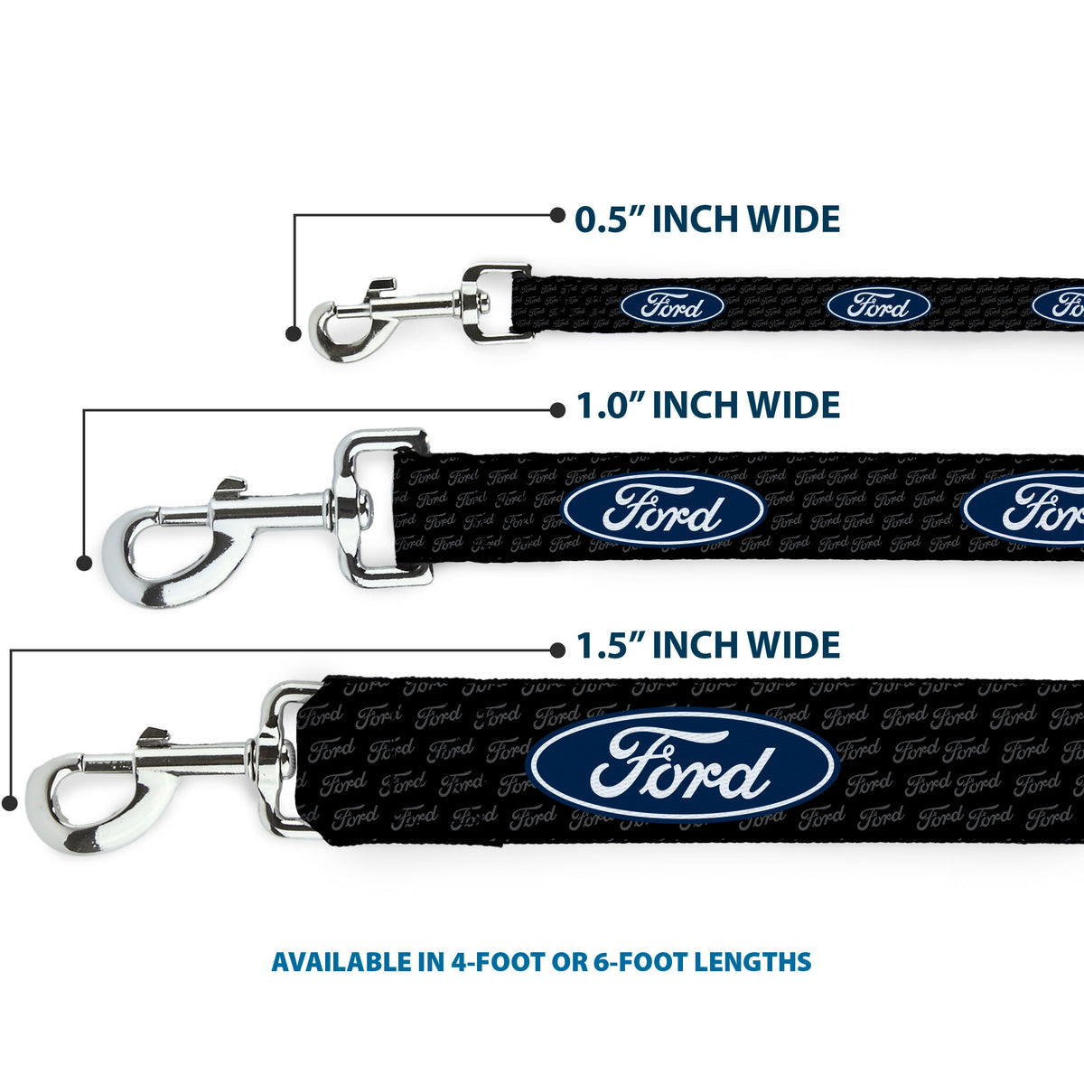 Dog Leash - Ford Oval REPEAT w/Text Dog Leashes Ford