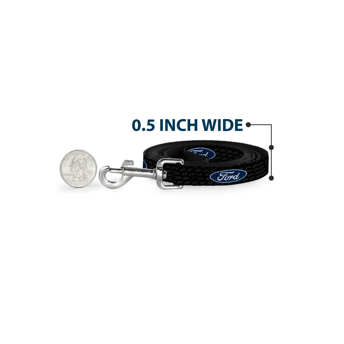 Dog Leash - Ford Oval REPEAT w/Text Dog Leashes Ford