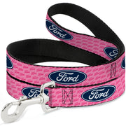 Dog Leash - Ford Oval w/Text PINK REPEAT Dog Leashes Ford