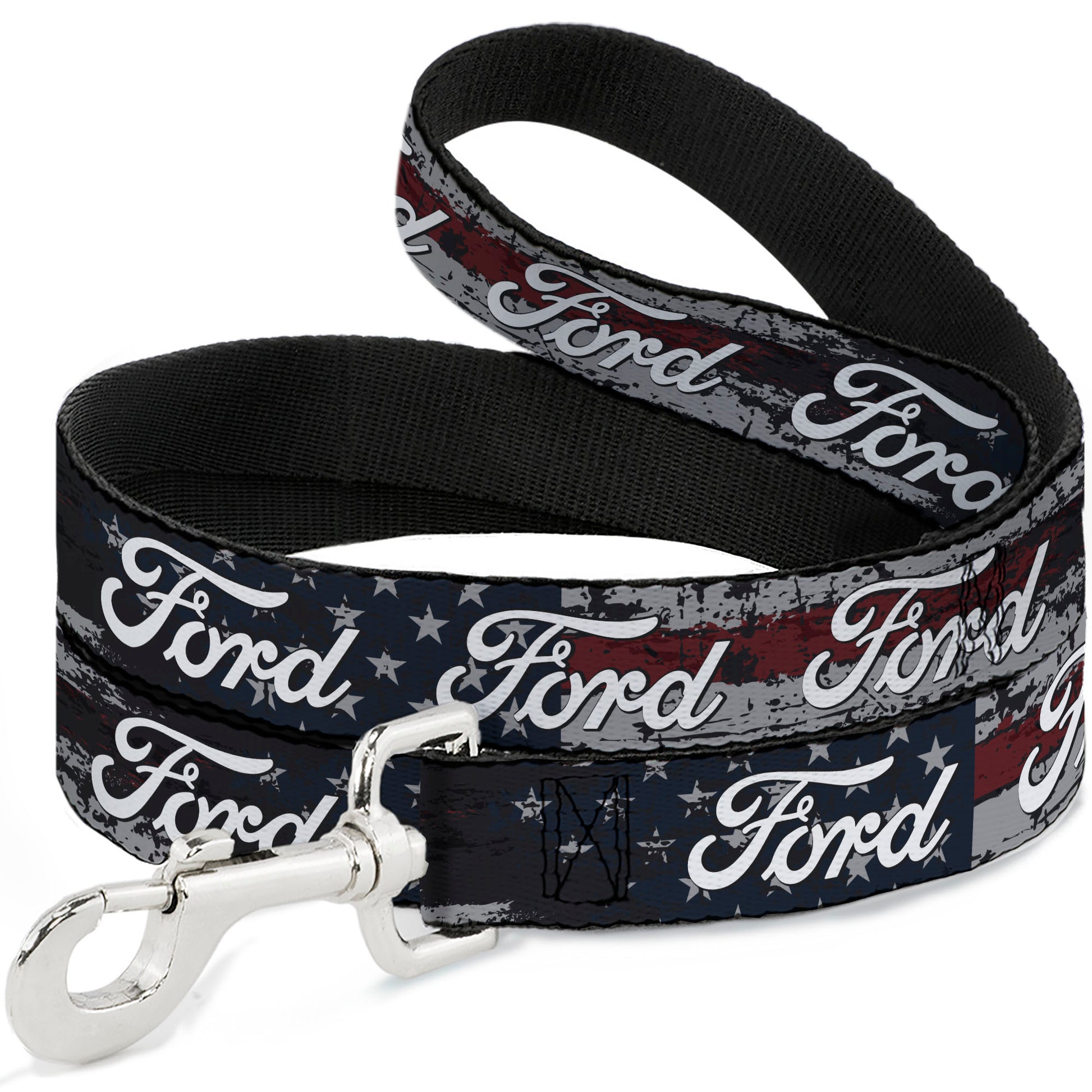 Dog Leash - FORD Script Stars and Stripes Americana Weathered Dog Leashes Ford