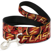 Dog Leash - THE FLASH/Logo3/Poses Black/Red/Gold Dog Leashes DC Comics