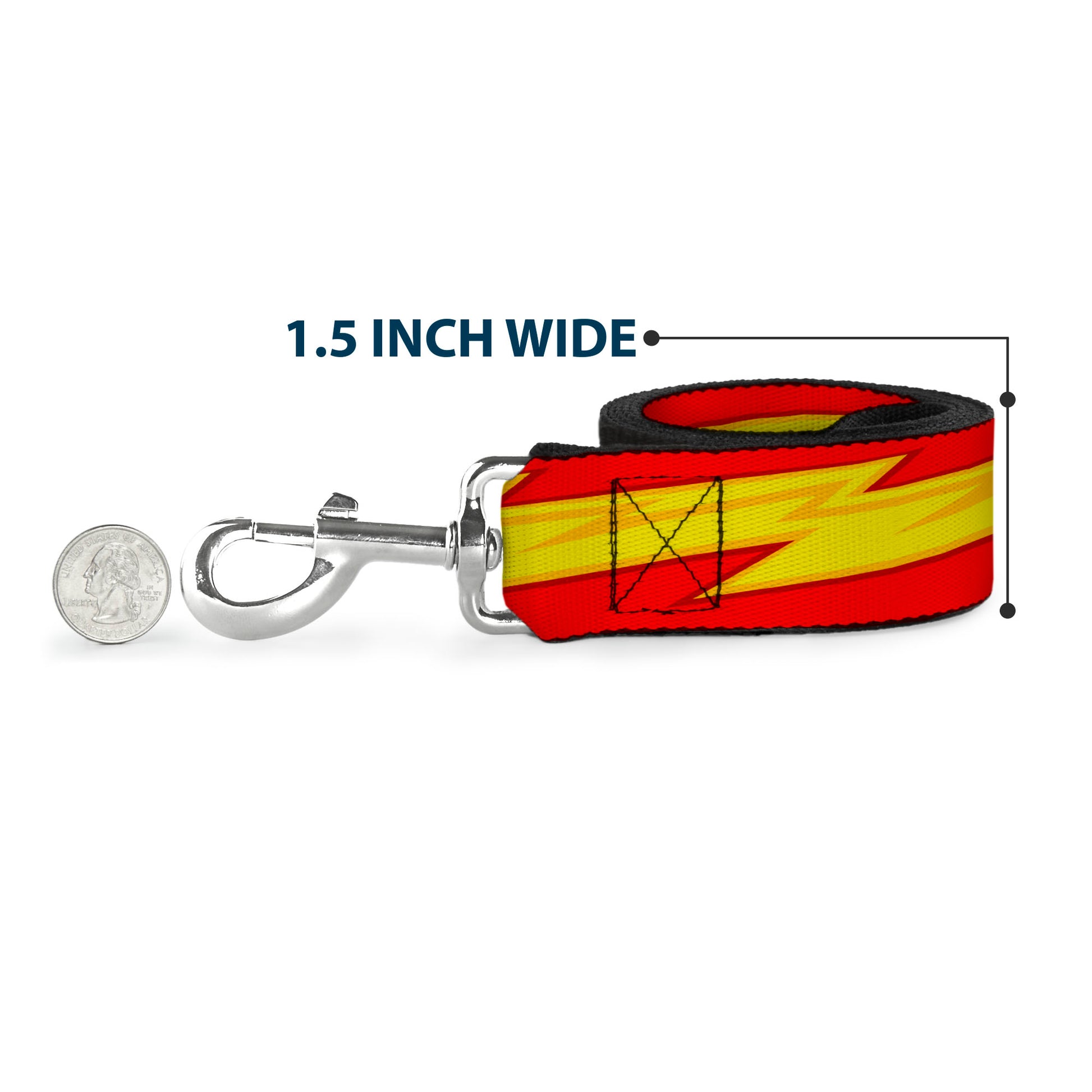 Dog Leash - The Flash Bolt Stripe Reds/Yellows Dog Leashes DC Comics