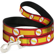 Dog Leash - The Flash Logo7/Stripe Red/White/Yellow Dog Leashes DC Comics