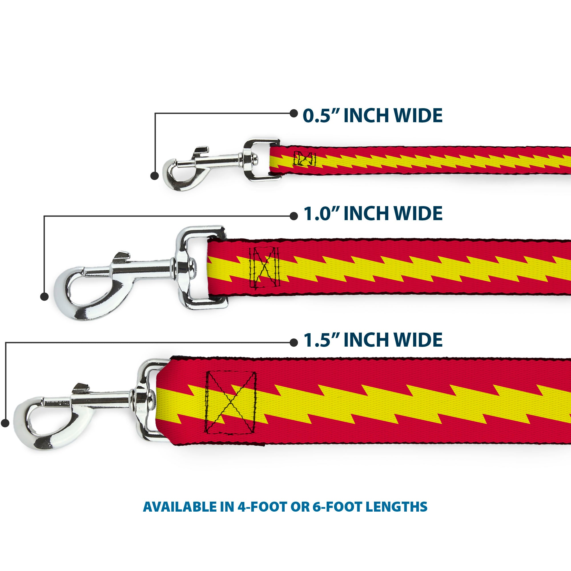Dog Leash - The Flash Bolt Stripe Red/Yellow Dog Leashes DC Comics