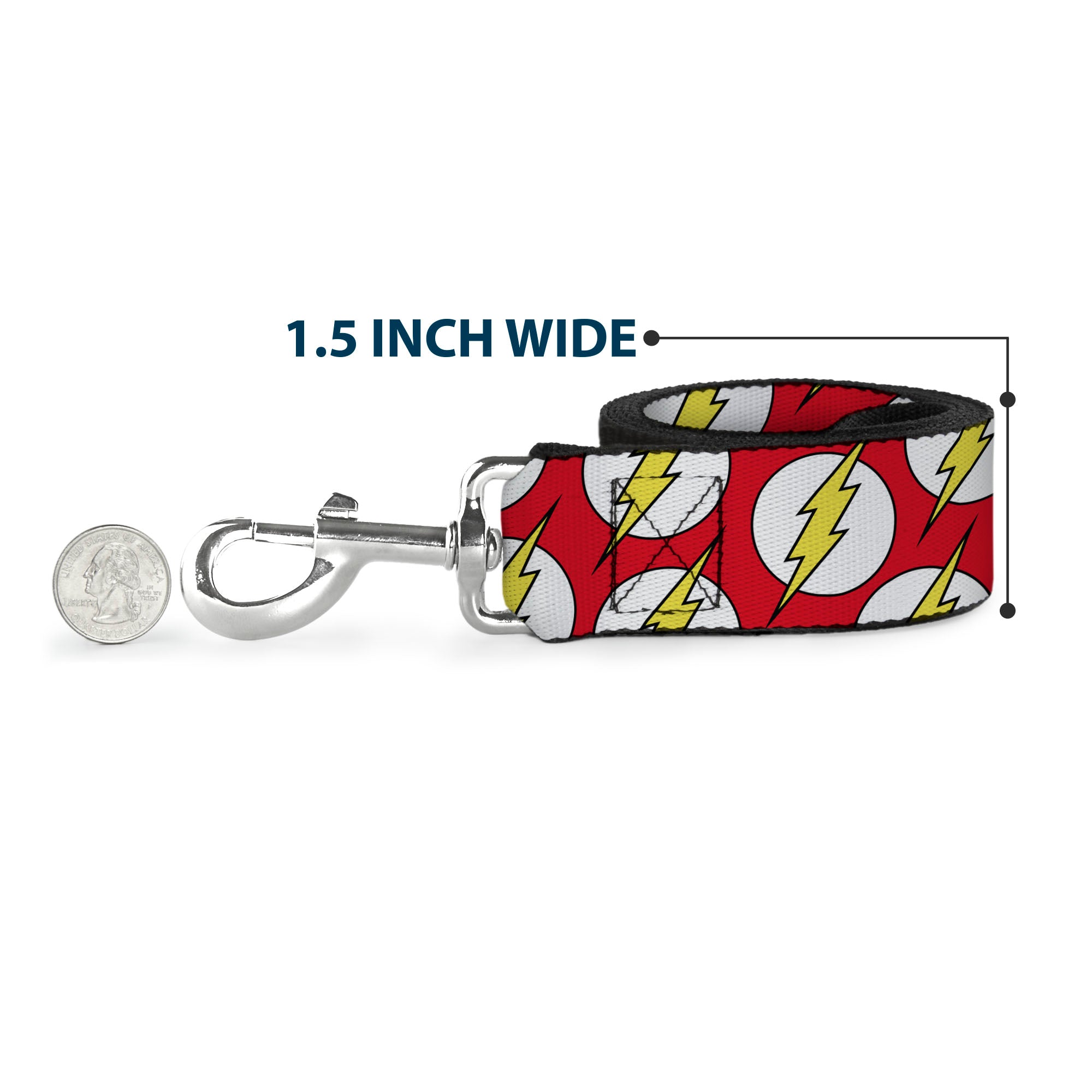 Dog Leash - Flash Logo Scattered Red/White/Yellow Dog Leashes DC Comics