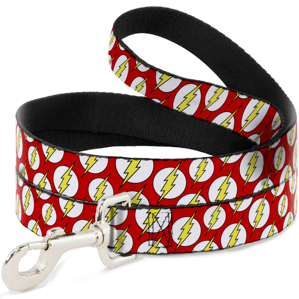 Dog Leash - Flash Logo Scattered Red/White/Yellow Dog Leashes DC Comics