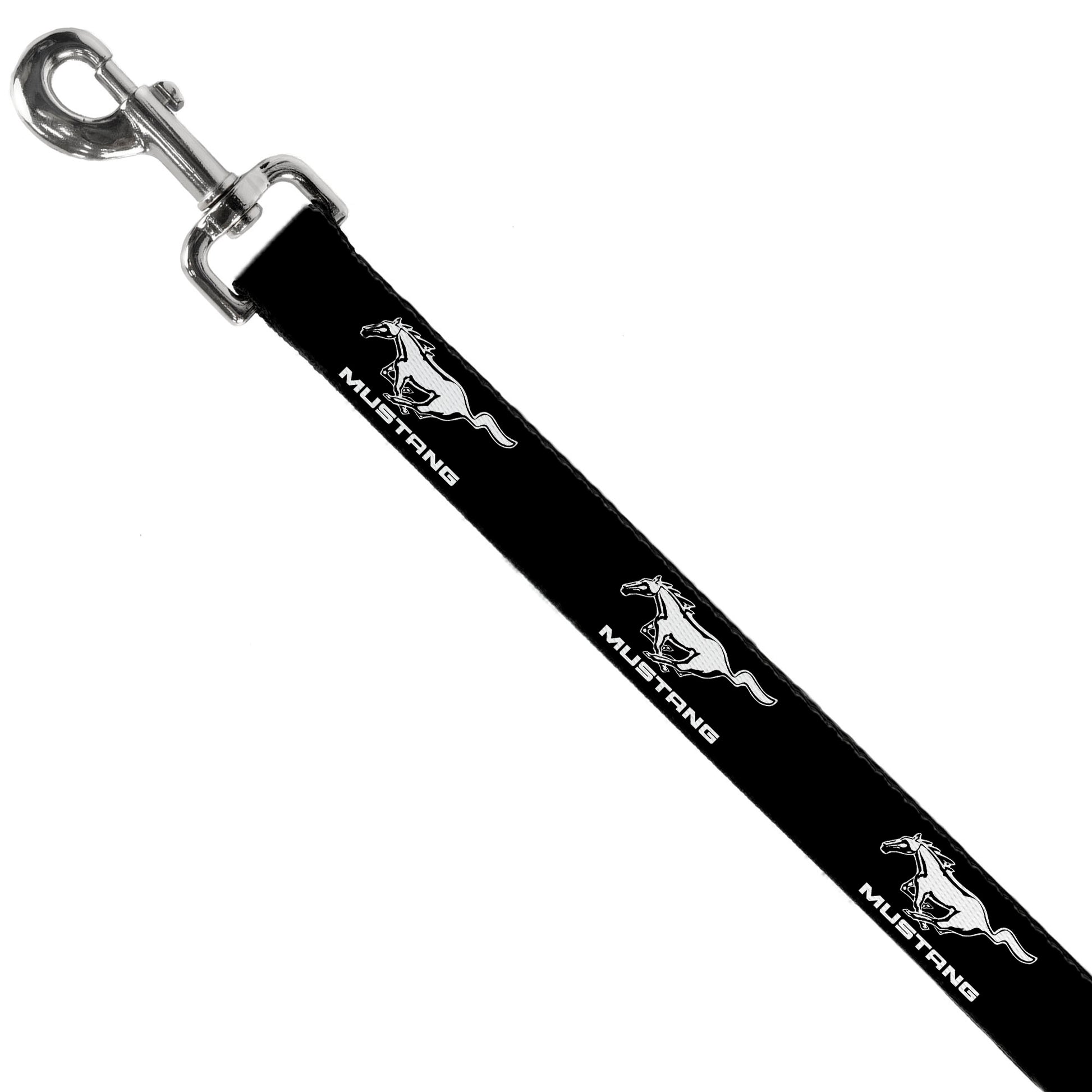 Dog Leash - Ford Mustang Black/White Logo REPEAT Dog Leashes Ford