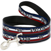 Dog Leash - Mustang/Text w/Tri-Bar Stripe Dog Leashes Ford